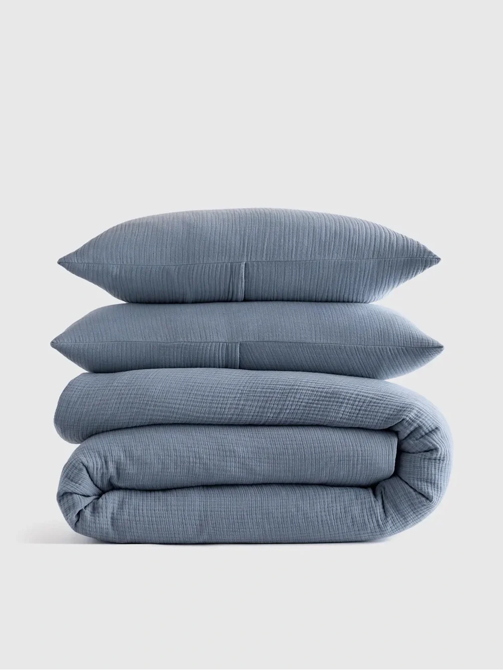 New Quince Organic Cotton Gauze Duvet Cover Set King/Calking - Mineral Blue $170
